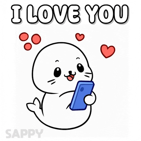 I Love You Hearts GIF by Sappy Seals