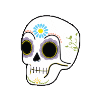 Day Of The Dead Flowers Sticker