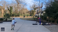 Young Basketball Talent Lands Backward Trick Shot
