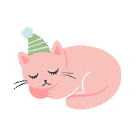 Cat In Hat Sleeping Sticker by AbekaHomeschool