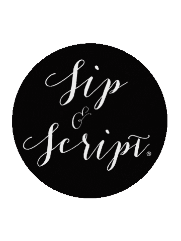 sipandscript giphyupload calligraphy hand lettering sip and script Sticker