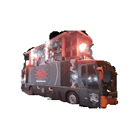 Sticker by fire bus