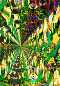 JamJamART trippy green psychadelic black art GIF