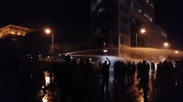 Police Use Water Cannon to Disperse Activists in Beirut