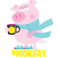 Monday Pig Sticker by MCD Studio
