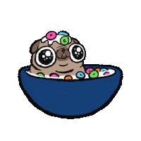 Sprinklebat breakfast pug cereal puggy Sticker