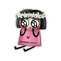 Hoorydraw eat حوري درو hoory draw cute eat Sticker