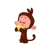thisisteeandmo cartoon kids monkey toddler Sticker