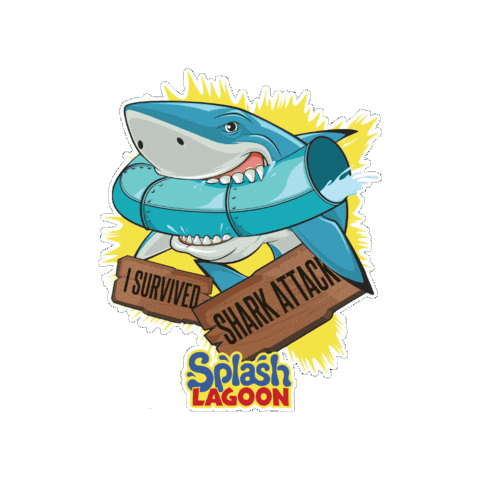 splashlagoon giphygifmaker shark attack water slide splash lagoon Sticker
