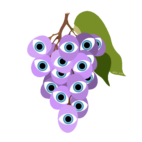 artby_fatma eyes fruit staring hypnotic Sticker