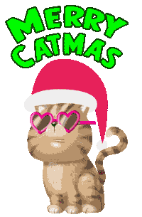 Merry Christmas Cat Sticker by Bill Greenhead