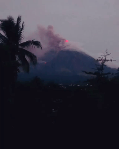 Smoke Rises From Mayon Volcano Amid Latest Eruptions