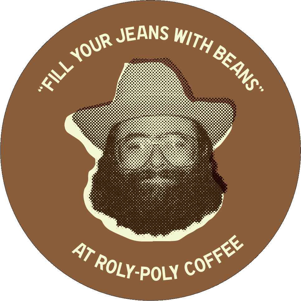Rolypolycoffeeco coffee beans poly roly Sticker