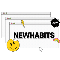 newhabits happy heart retro 하트 Sticker