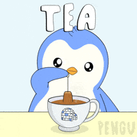 Tell Me More Cup Of Tea GIF by Pudgy Penguins