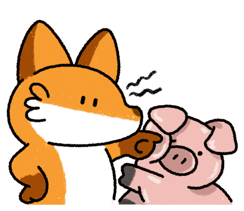 Fox Pig Sticker