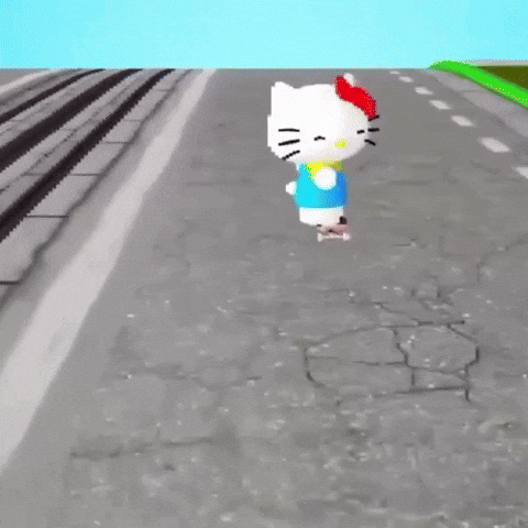 Hello Kitty Skateboarding GIF by Respective