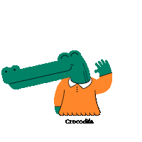 CrocodileInternational wave long crocodile longtimenosee Sticker