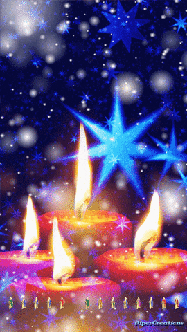 Pipercreations Happyholidays Merrychristmas Winter Cold Snow Stars Candles Joy Love Art GIF