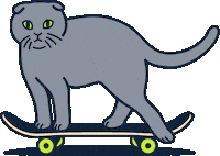 Cat Go Sticker by The Raccoon Club