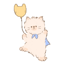 Cat Balloon Sticker by koimoffee
