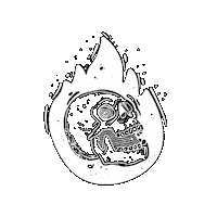hi_rafarafa fire skull still fogo Sticker