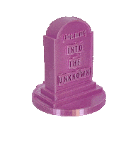 youlikehotmilk skull carton gravestone into the unknown Sticker