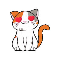 petiquepets cat valentines day cute cat heart eyes Sticker