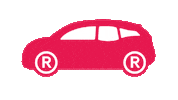 Rotes Auto Sticker by RIEGG Fotostudio