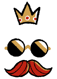 Dariogenuardi_illustrations sunglasses mask king crown Sticker