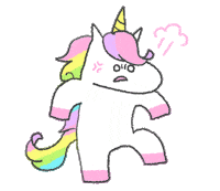 LunaRucola angry mood mad unicorn Sticker