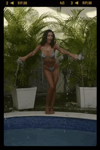 malihayes bikini swimwear zebra fountain GIF