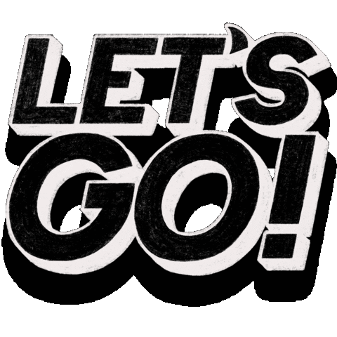 Lets Go Lettering Sticker