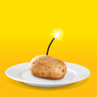 explosion potato GIF by Welcome! At America’s Diner we pronounce it GIF.