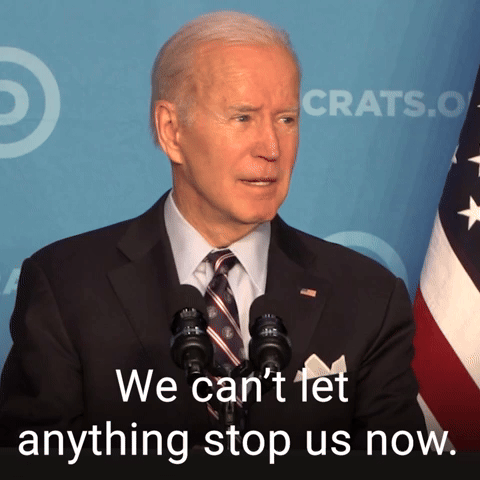 We can't let anything stop us now.