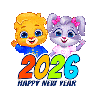 Happy New Year Greetings Sticker by Lucas and Friends by RV AppStudios