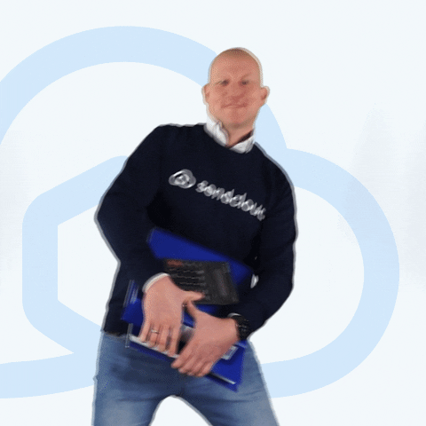 Sendcloud awkward happy dance finance accounting GIF