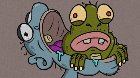 BrettDrawsStuff giphyupload frog mouth gnome GIF