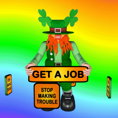 Get To Work Leprechaun GIF