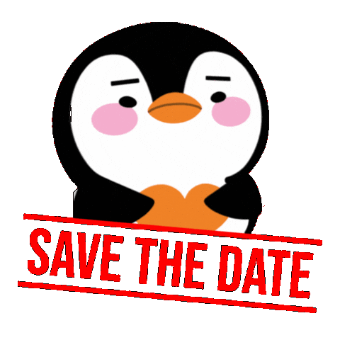Save The Date Penguin Sticker by enchantesg