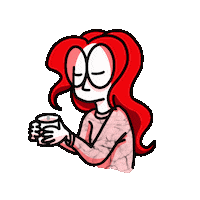 Tired Girl Sticker