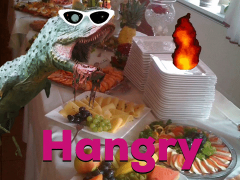 katcraigwriter dinosaur hangry buffet kjc GIF