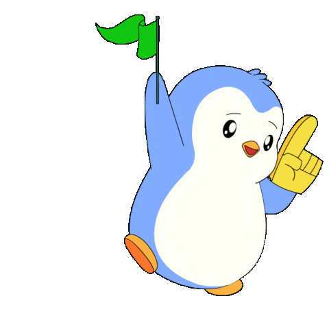 Happy Green Flag Sticker by Pudgy Penguins
