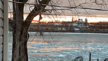 Ice Flows Along Ontario's Niagara River