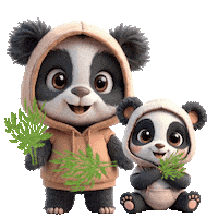 Panda Bears Sticker