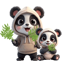 Panda Bears Sticker