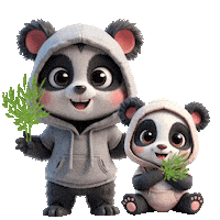 Panda Bears Sticker