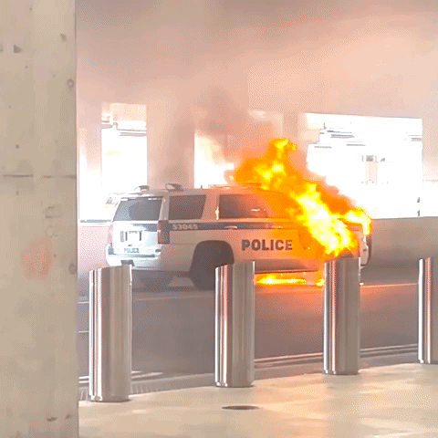 Police Vehicle Catches Fire at LaGuardia Airport