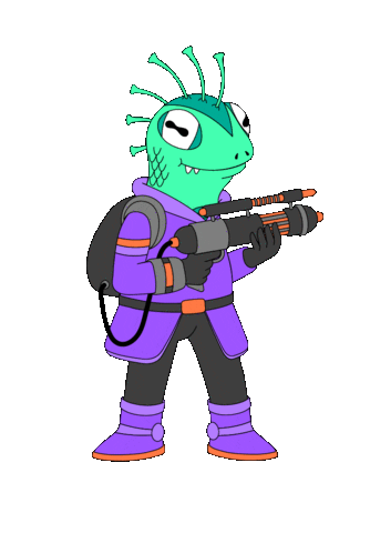 izhizam illustration alien motion character design Sticker