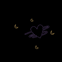 Kanydla heart space yellow moon GIF